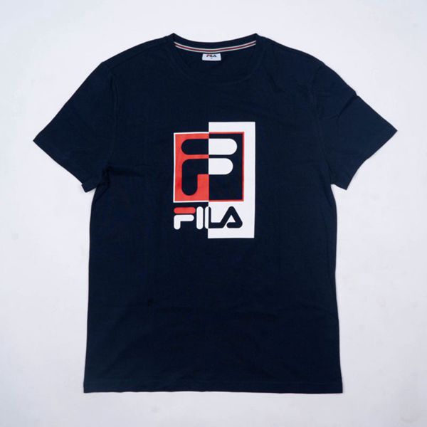 Fila Archie Men's T-Shirts - Navy,NZ 625-16527